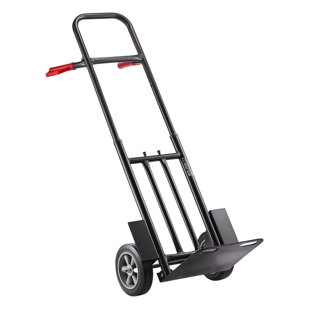 VEVOR Hand Truck, 600 lbs Load Capacity, Heavy-Duty Hand Truck Dolly with Wheels & Telescoping Handle, Portable Trolley Dolly with Tie-down Strap for Moving Home, Office, Warehouse, Supermarket