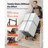 VEVOR Stair Climbing Cart, 330 lbs Stair-Climbing Capacity, Heavy-Duty Folding Trolley Cart with Telescoping Handle, 6 Wheels and 2 Bungee Cords, Stair Climber Dolly for Home, Groceries, Warehouse