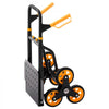 VEVOR Stair Climbing Cart, 330 lbs Stair-Climbing Capacity, Heavy-Duty Folding Trolley Cart with Telescoping Handle, 6 Wheels and 2 Bungee Cords, Stair Climber Dolly for Home, Groceries, Warehouse
