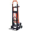 VEVOR 3 in 1 Industrial Convertible Stair Climbing Cart, 770 lbs Max Load, Folding Hand Truck Dolly with Handle & Wheels, Stair Climbing Utility Trolley for Transport & Moving, Orange & Silver