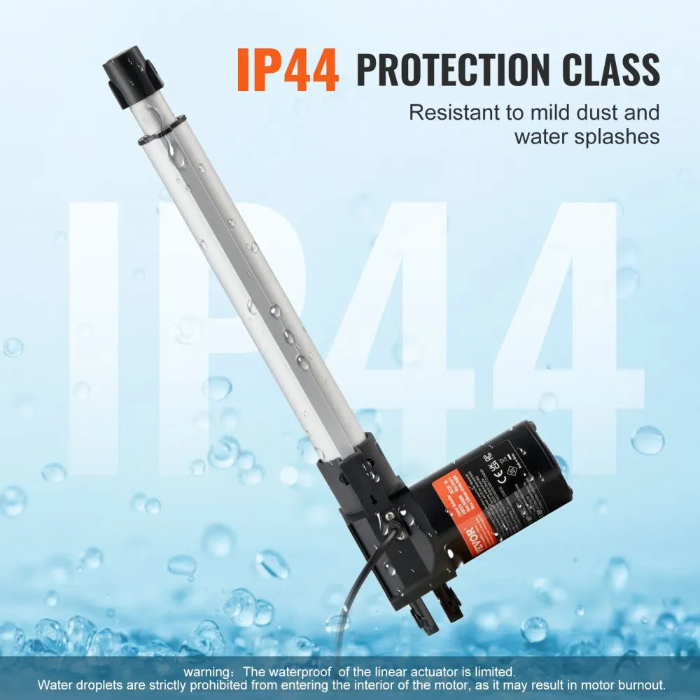 VEVOR Linear Actuator 12V, 10 Inch Heavy Duty 1320lbs/6000N Linear Actuator, 0.19"/s Linear Motion Actuator with Mounting Bracket & IP44 Protection for Electric Door Industrial Machinery Vessels Cargo