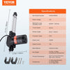 VEVOR Linear Actuator 12V, 6 Inch Heavy Duty 1320lbs/6000N Linear Actuator, 0.19"/s Linear Motion Actuator with Mounting Bracket & IP44 Protection for Electric Door Industrial Machinery Vessels Cargo