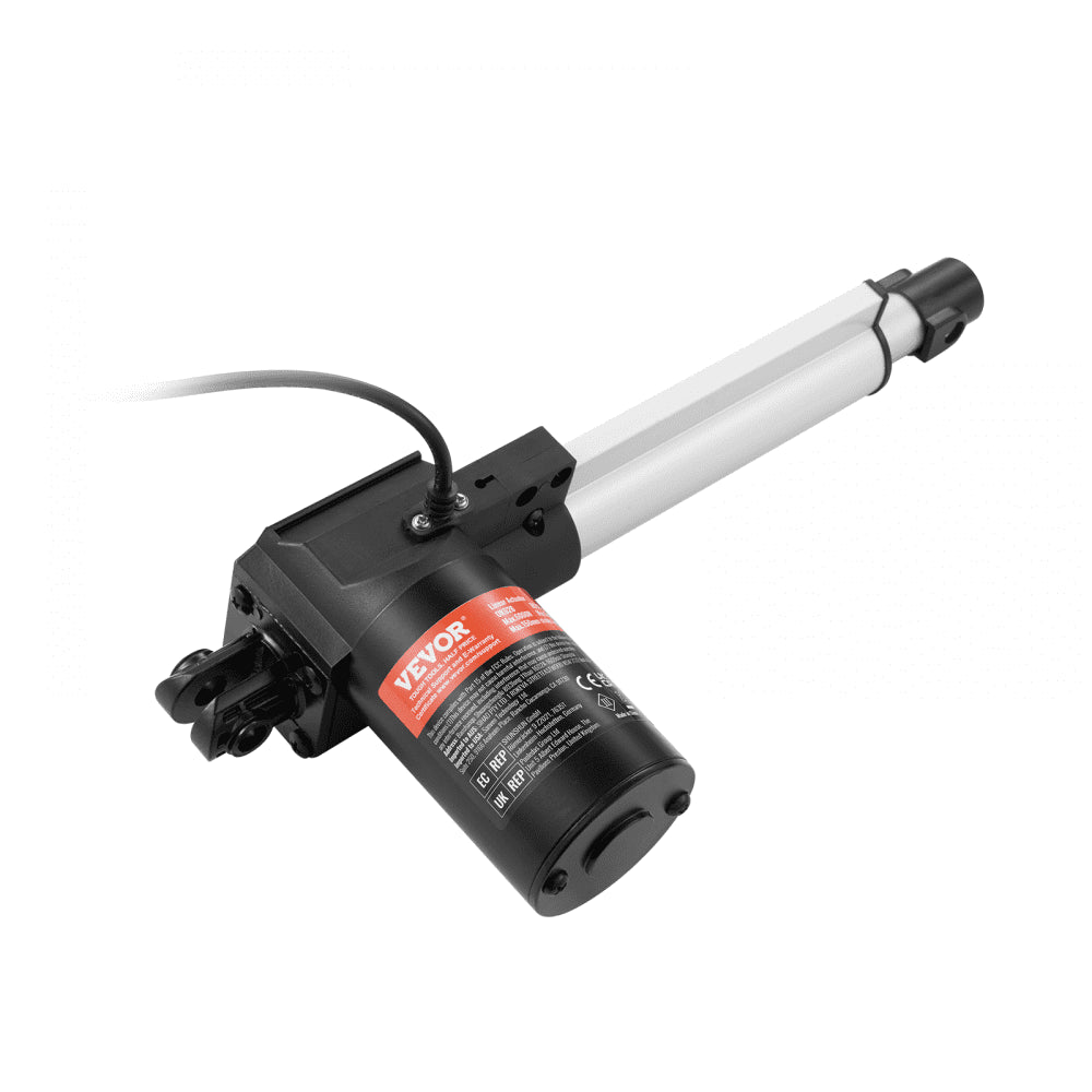 VEVOR Linear Actuator 12V, 6 Inch Heavy Duty 1320lbs/6000N Linear Actuator, 0.19"/s Linear Motion Actuator with Mounting Bracket & IP44 Protection for Electric Door Industrial Machinery Vessels Cargo