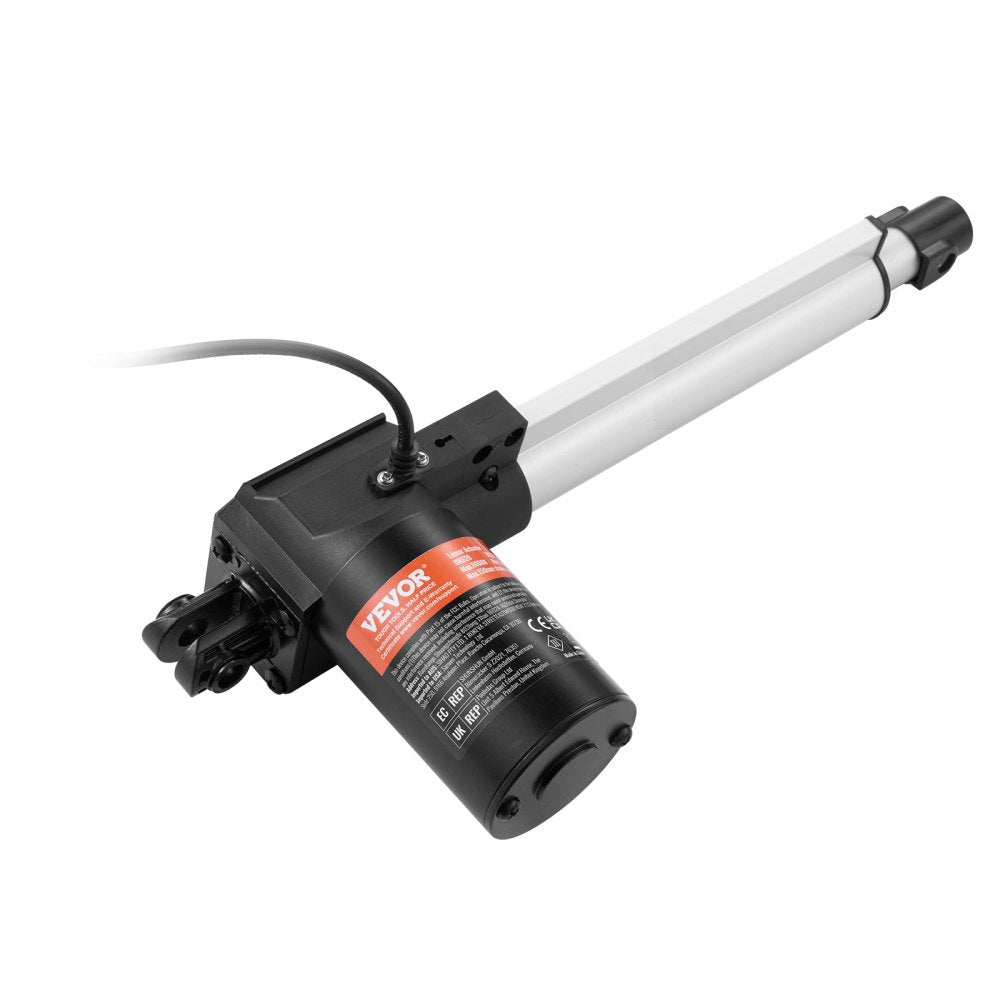 VEVOR Linear Actuator 12V, 8 Inch Heavy Duty 1320lbs/6000N Linear Actuator, 0.19"/s Linear Motion Actuator with Mounting Bracket & IP44 Protection for Electric Door Industrial Machinery Vessels Cargo