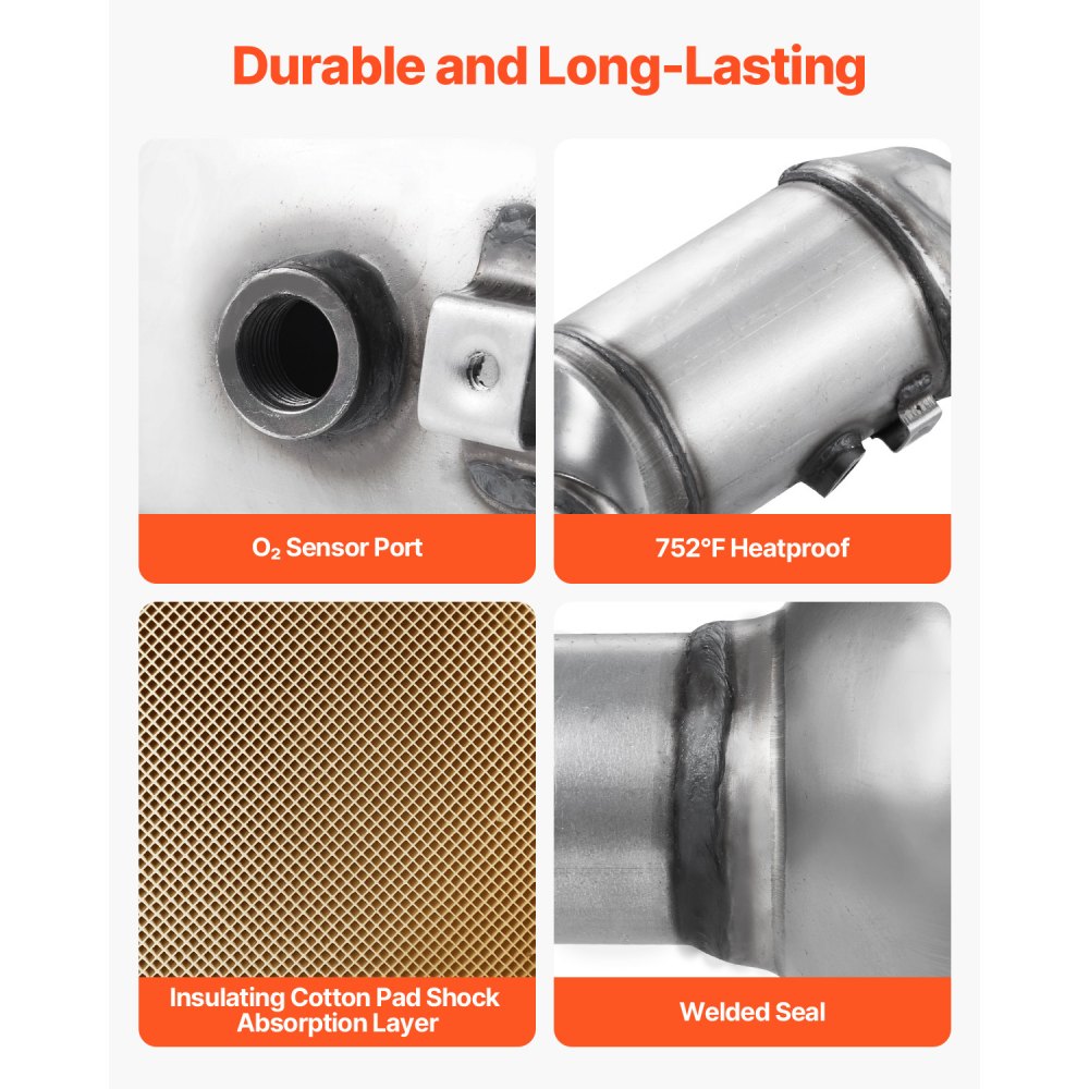 VEVOR Catalytic Converter, 2 Pack, Compatible with 2012-2017 Jeep Wrangler 3.6L V6, Front, Replacement OE 641511, Stainless Steel Material High Flow Catalytic Converter, for Exhaust Gas Purification