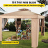 VEVOR Outdoor Canopy Gazebo Tent, Portable Canopy Shelter with 10\'x10\' Large Shade Space for Party, Backyard, Patio Lawn and Garden, 4 Sandbags, and Netting Included, Brown