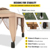 VEVOR Outdoor Canopy Gazebo Tent, Portable Canopy Shelter with 10\'x10\' Large Shade Space for Party, Backyard, Patio Lawn and Garden, 4 Sandbags, and Netting Included, Brown