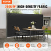 VEVOR Retractable Side Awning, 63''x 118'' Aluminum Outdoor Privacy Screen, 280g Polyester Water-proof Retractable Patio Screen, UV 30+ Room Divider Wind Screen for Patio, Backyard, Balcony, Black