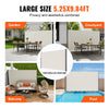 VEVOR Retractable Side Awning, 63''x 118'' Aluminum Outdoor Privacy Screen, 280g Polyester Water-proof Retractable Patio Screen, UV 30+ Room Divider Wind Screen for Patio, Backyard, Balcony, Beige