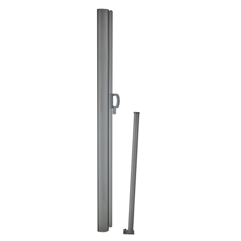 VEVOR Retractable Side Awning, 63''x 118'' Aluminum Outdoor Privacy Screen, 280g Polyester Water-proof Retractable Patio Screen, UV 30+ Room Divider Wind Screen for Patio, Backyard, Balcony, Beige