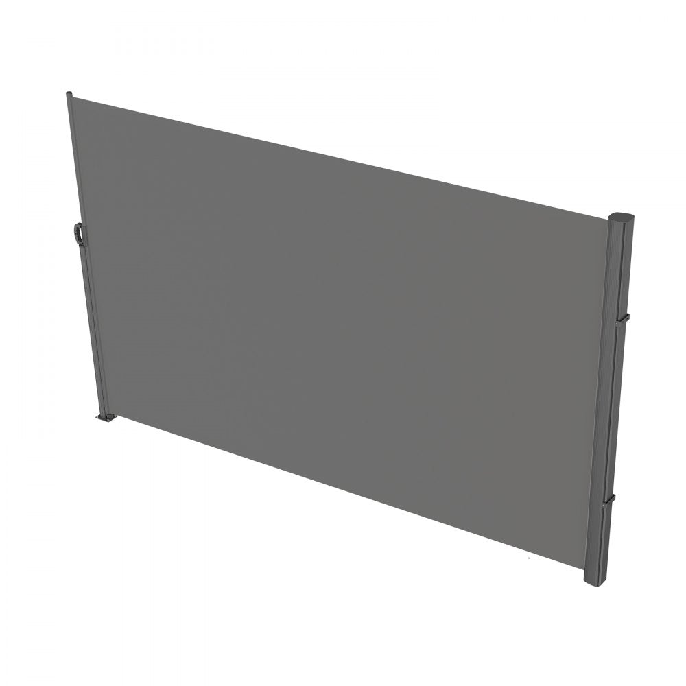 VEVOR Retractable Side Awning, 71''x 118'' Aluminum Outdoor Privacy Screen, 280g Polyester Water-proof Retractable Patio Screen, UV 30+ Room Divider Wind Screen for Patio, Backyard, Balcony, Gray