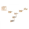 VEVOR Wall Mounted Cat Shelves, Cat Wall Shelves and Perches with Jumping Boards, Nest, Barrier Board & Cat Tree, Cat Floating Furniture up to 40 lbs for Sleeping, Playing, Climbing, Set of 5