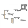 VEVOR Wall Mounted Cat Shelves, Cat Wall Shelves and Perches with Jumping Boards, Hammock, Sofa, Cat Tree & Cat Grip, Cat Furniture and Shelves up to 40 lbs for Sleeping, Playing, Climbing, Set of 6