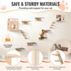 VEVOR Wall Mounted Cat Shelves, Cat Wall Shelves and Perches with Jumping Boards, Cat Beds, Hammocks & Cat Tree, Cat Furniture and Shelves up to 40 lbs for Sleeping, Playing, Climbing, Set of 9