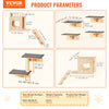 VEVOR Wall Mounted Cat Shelves, Cat Wall Shelves and Perches with Jumping Boards, Cat Beds, Hammocks & Cat Tree, Cat Furniture and Shelves up to 40 lbs for Sleeping, Playing, Climbing, Set of 9
