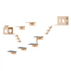 VEVOR Wall Mounted Cat Shelves, Cat Wall Shelves and Perches with Jumping Boards, Cat Beds, Hammocks & Cat Tree, Cat Furniture and Shelves up to 40 lbs for Sleeping, Playing, Climbing, Set of 9