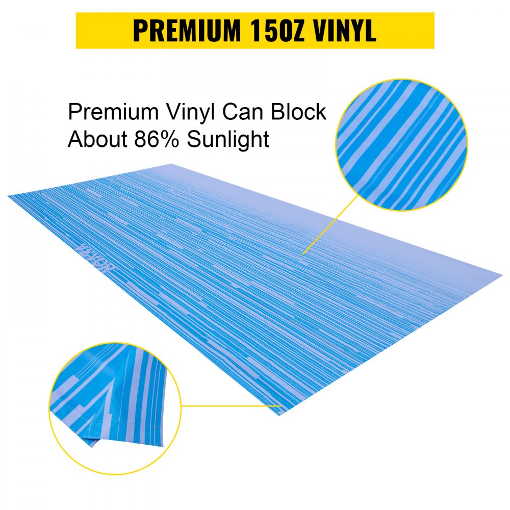 VEVOR RV Awning 18\' Camper Awning Fabric, Trailer Awning Canopy Patio Camping Car Awning, Durable 15oz Vinyl Roller Tube for RV, Van, SUV, Patio Awning Replacement Ocean Blue Fade