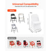VEVOR Stretch Spandex Folding Chair Covers, Universal Fitted Chair Cover, Removable Washable Protective Slipcovers, for Wedding, Holiday, Banquet, Party, Celebration, Dining (12PCS White)