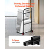 VEVOR Folding Chair Rack, 100 LBS Capacity, Heavy-duty Chair Cart for Hanging 10 Chairs, Multi-Function Metal Chair Storage Dolly with Rubber Wheels, Push-Style Chair Holder, Matte Black