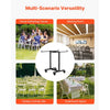 VEVOR Folding Chair Rack, 200 LBS Capacity, T-shape Chair Cart for 14 Chairs, Heavy-duty Metal Chair Storage Dolly with Rubber Wheels, Multi-Function Chair Holder for Party Event,Hotel, Matte Black