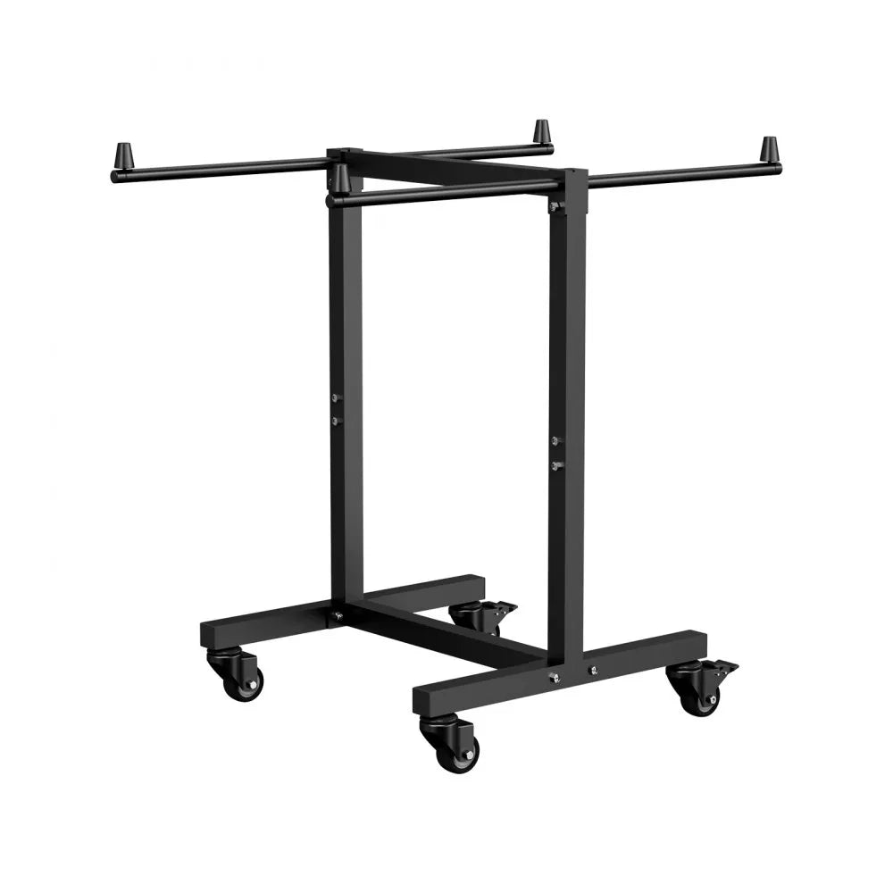 VEVOR Folding Chair Rack, 200 LBS Capacity, T-shape Chair Cart for 14 Chairs, Heavy-duty Metal Chair Storage Dolly with Rubber Wheels, Multi-Function Chair Holder for Party Event,Hotel, Matte Black
