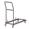 VEVOR Folding Chair Rack, 300 LBS Capacity, L-shape Horizontal Placement Chair Cart for 25 Chairs, Heavy-duty Metal Chair Storage Dolly with Rubber Wheels and Holders, Large Chair Holder, Matte Black