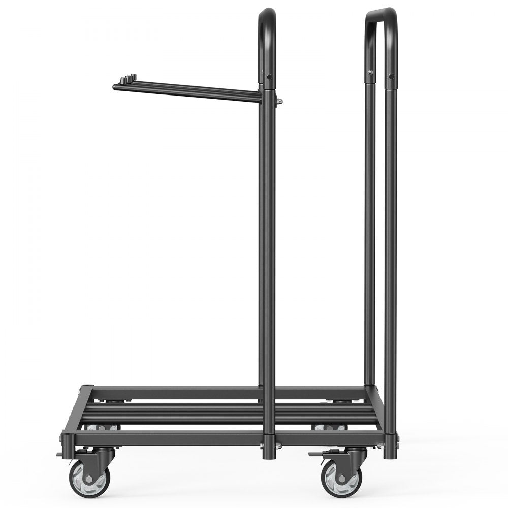 VEVOR Folding Chair Rack, 400 LBS Capacity, Heavy-duty Chair Cart for 5 Tables+14 Chairs, Chair Storage Dolly Chair Holder w/ Swivel Casters and Locking Wheels,for Party Event,Hotel, Matte Black