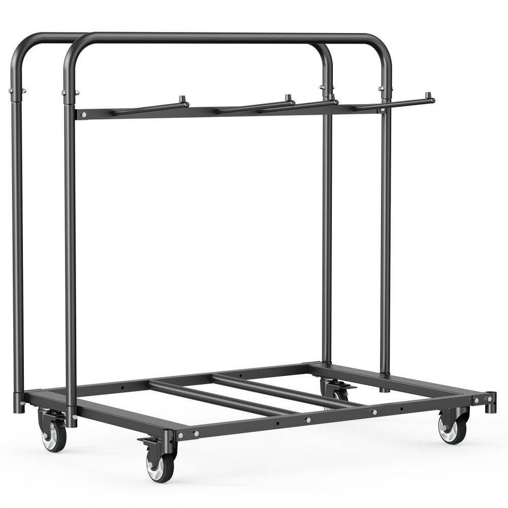 VEVOR Folding Chair Rack, 400 LBS Capacity, Heavy-duty Chair Cart for 5 Tables+14 Chairs, Chair Storage Dolly Chair Holder w/ Swivel Casters and Locking Wheels,for Party Event,Hotel, Matte Black