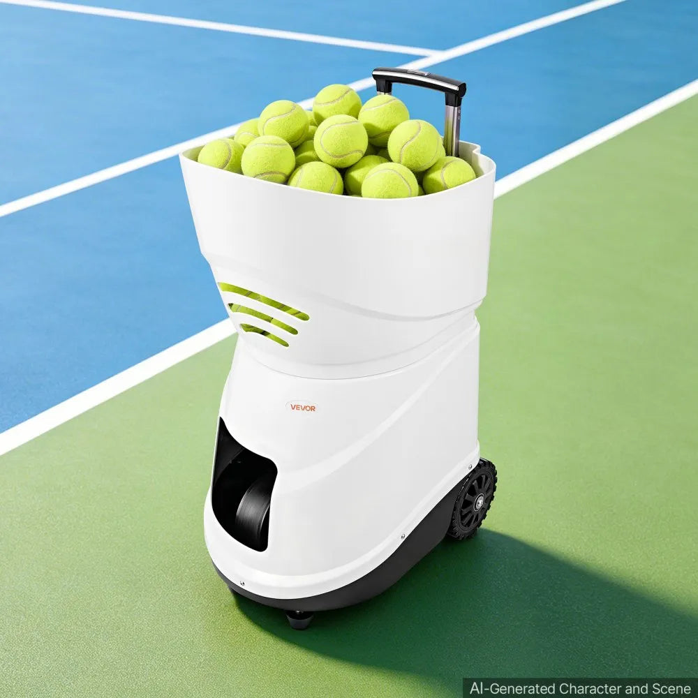 VEVOR Tennis Ball Machine,4H Runtimeand150 Ball Capacity Auto Ball Launcher, for Beginners and Pro Practice Training, with App Remote Control, Spin Control, 20 Training Modes, and Speeds up to 80MPH