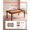 VEVOR Board Game Table 2-in-1 Gaming and Dining Table 63 x 39.4 x 30 in, Roomy for 6 Players, with Removable Tabletop, Leather Gaming Mat, 6 Cup Holders & Sliding Trays, 440LBS Solid Wood Support