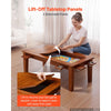 VEVOR Board Game Table 2-in-1 Gaming and Dining Table 47.2 x 23.6 x 17.7 in, Roomy for 4 Players, with Removable Tabletop, Leather Gaming Mat, 4 Cup Holders & Sliding Trays, 300LBS Solid Wood Support