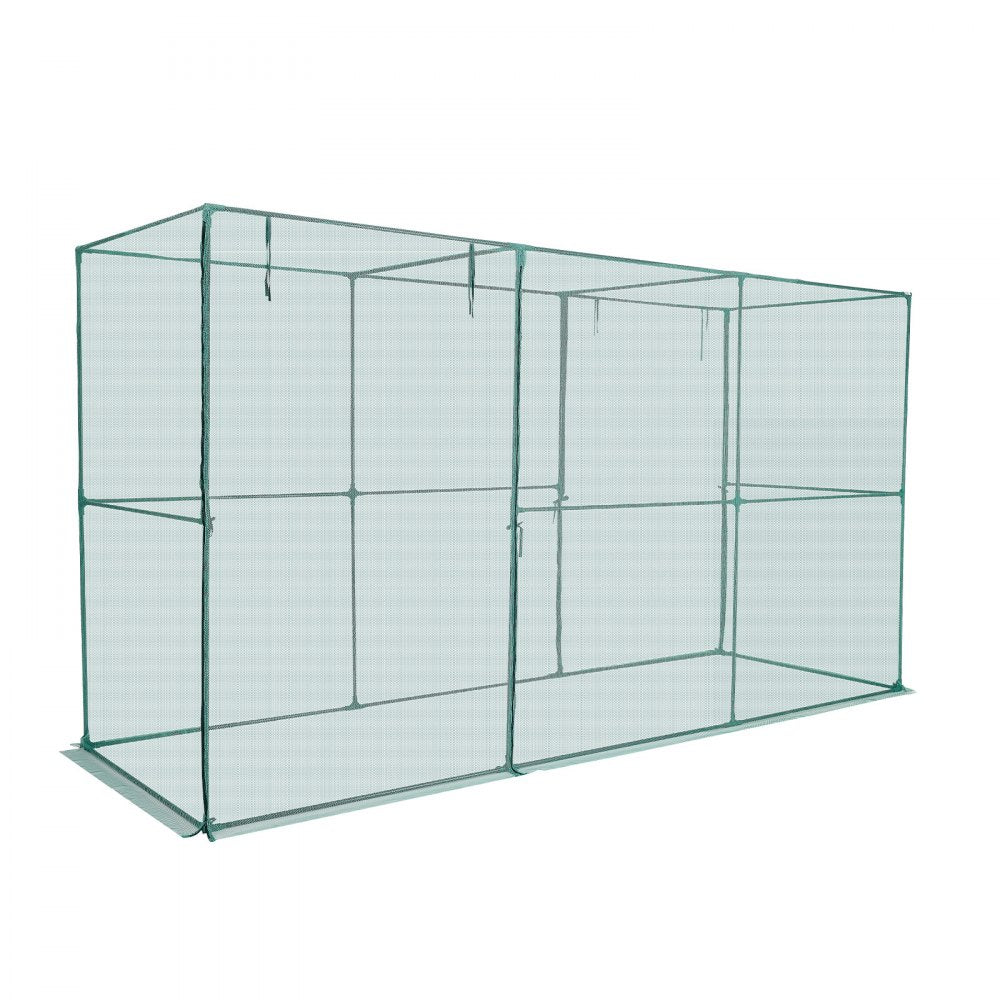 VEVOR Crop Cage, 11.6 x 3.9 x 6.3 ft Plant Protection Tent with Zippered Door, Wind-Resistant Tall Crop Cage, Easy to Install, Outdoor Raised Bed Cover, Tomato Plant Netting for Garden Patio Lawn