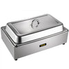 VEVOR Commercial Food Warmer, Full-Size 1 Pot Steam Table with Lid, 9.5 Quart Electric Soup Warmers, Grade Stainless Steel Bain Marie Buffet Equipment, Fits 21 x 13.2 Pan, 400W, for Restaurant, Sliver