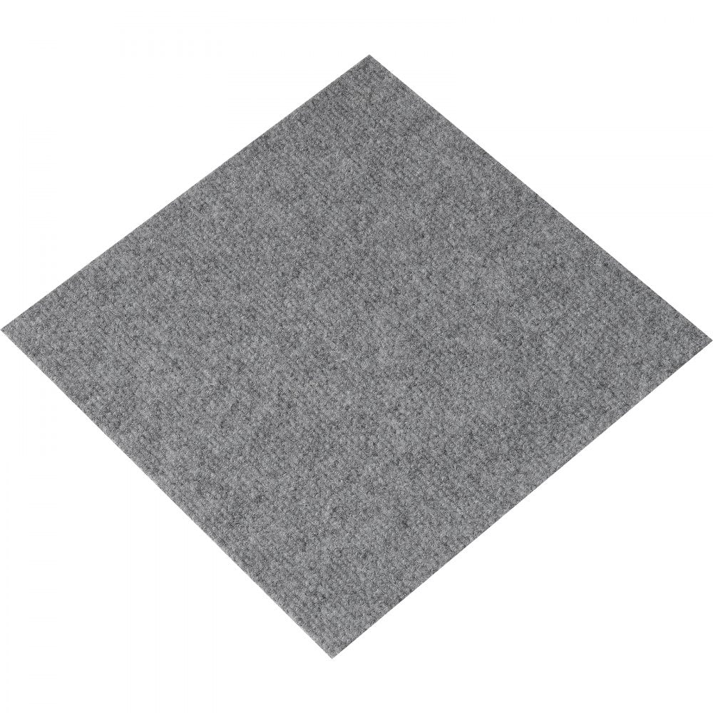 VEVOR Carpet Tiles Peel and Stick, 12” x 12” Squares Self Adhesive Carpet Floor Tile, Soft Padded Carpet Tiles, Easy Install DIY for Bedroom Living Room Indoor Outdoor (12 Tiles, Light Gray)