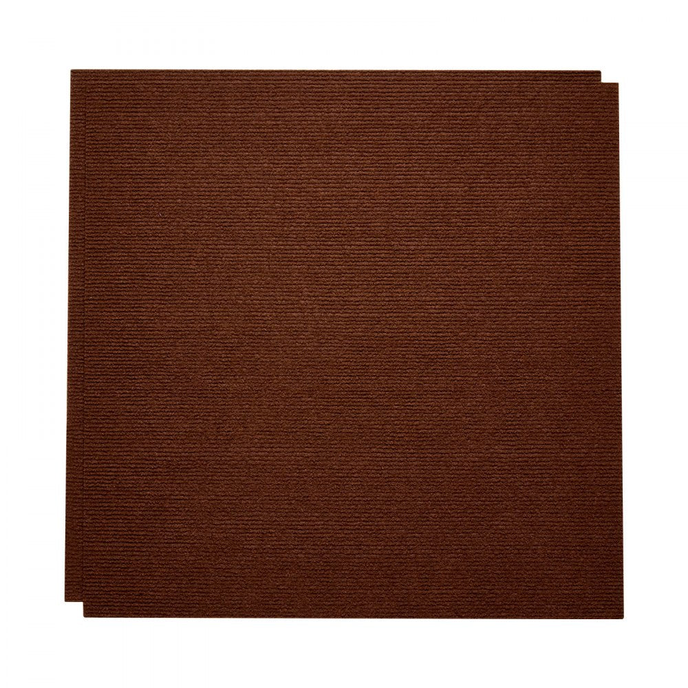 VEVOR Carpet Tiles 24x24 inch, 20 Pack Peel and Stick Carpet Square Rug, Self Adhesive Commercial Floor Soft Padded for Seamless Cover 80sq.ft², Easy DIY Replacement for Living Room Office,Dark Brown