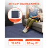 VEVOR Carpet Tiles 24x24 inch, 15 Pack Peel and Stick Carpet Square Rug, Self Adhesive Commercial Floor Soft Padded for Seamless Cover 60sq.ft², Easy DIY Replacement for Living Room Office,Gray