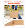 VEVOR Kraft Paper Bags with Handles, 50Pcs 16 x 6 x 12 in, Large Paper Grocery Bags, Reusable & Recycled Brown Take-Out Sacks, Plain Party Bag Bulk for Birthday, Wedding, Business, Goody, Craft