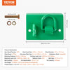 VEVOR 5/16" Tractor Bucket Hook with Tie Down Ring, Grade 70 Forged Steel 2 Pack Bolt-On Grab Hook with Back Plate Compatible for Tractor Bucket RV UTV Truck, Maximum Break Strength 12,000 lbs, Green