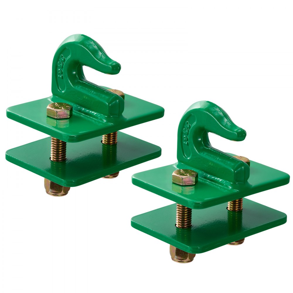 Vevor 3/8" Tractor Bucket Hooks Grade 70 Forged Steel 2 Pack Bolt On Grab Hooks Heavy Duty Mount With Backer Plate, Maximum Break Strength 15,000 Lbs, Compatible For Tractor Bucket, Rv, Pickup, Truck