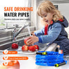 VEVOR 15ft Heated Water Hose for RV, Heated Drinking Water Hose with Corrugated Cover Antifreeze to -45°F, Automatic Self-regulating, 5/8" I.D. with 3/4" GHT Adapter, Lead and BPA Free