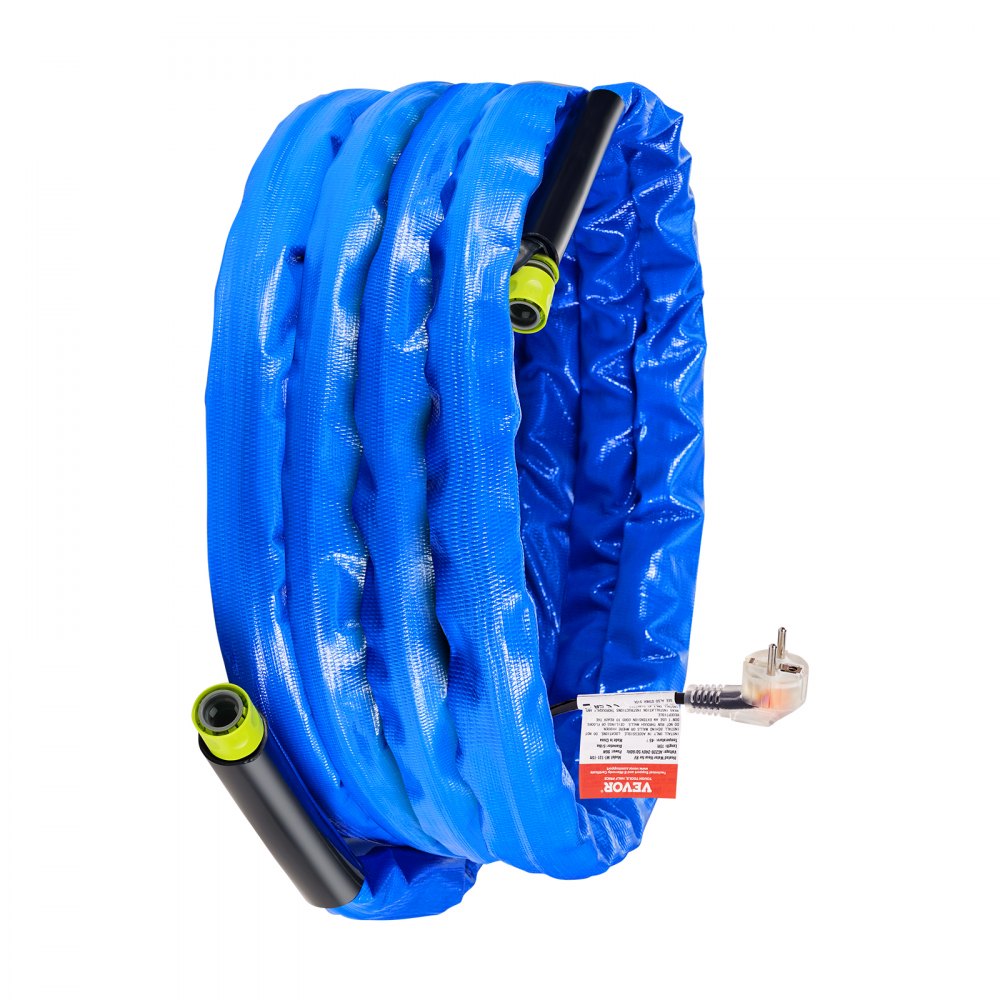 VEVOR 25ft Heated Water Hose for RV, Heated Drinking Water Hose with Corrugated Cover Antifreeze to -45°F, Automatic Self-regulating, 5/8" I.D. with 3/4" GHT Adapter, Lead and BPA Free