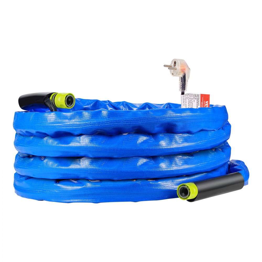 VEVOR 25ft Heated Water Hose for RV, Heated Drinking Water Hose with Corrugated Cover Antifreeze to -45°F, Automatic Self-regulating, 5/8" I.D. with 3/4" GHT Adapter, Lead and BPA Free