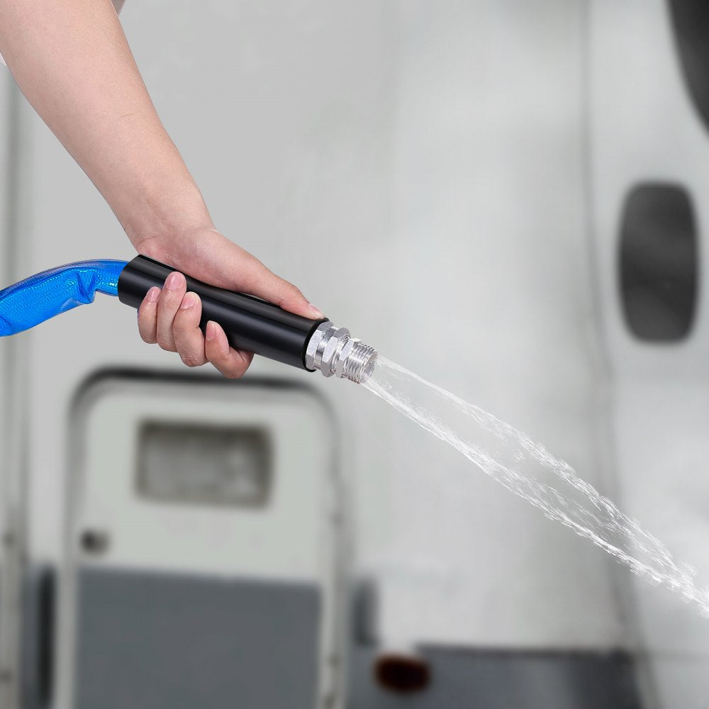 VEVOR 50ft Heated Water Hose for RV, Heated Drinking Water Hose with Corrugated Cover Antifreeze to -45°F, Automatic Self-regulating, 5/8" I.D. with 3/4" GHT Adapter, Lead and BPA Free