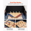 VEVOR 12 ft Shuffleboard Table, 2 in 1 Shuffleboard and Bowling Combo Set, Shuffle Board with Rustic Wood Finish, Scratch-Resistant Playfield, 8 Pucks, Bowling Set, Wax, Brush, for Family Game Room