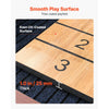 VEVOR 12 ft Shuffleboard Table, 2 in 1 Shuffleboard and Bowling Combo Set, Shuffle Board with Rustic Wood Finish, Scratch-Resistant Playfield, 8 Pucks, Bowling Set, Wax, Brush, for Family Game Room