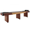 VEVOR 12 ft Shuffleboard Table, 2 in 1 Shuffleboard and Bowling Combo Set, Shuffle Board with Rustic Wood Finish, Scratch-Resistant Playfield, 8 Pucks, Bowling Set, Wax, Brush, for Family Game Room
