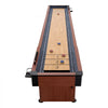VEVOR 12 ft Shuffleboard Table, 2 in 1 Shuffleboard and Bowling Combo Set, Shuffle Board with Rustic Wood Finish, Scratch-Resistant Playfield, 8 Pucks, Bowling Set, Wax, Brush, for Family Game Room