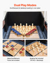 VEVOR 12 ft Shuffleboard Table, 2 in 1 Shuffleboard and Bowling Combo Set, Shuffle Board with Rustic Wood Finish, Scratch-Resistant Playfield, 8 Pucks, Bowling Set, Wax, Brush, for Family Game Room