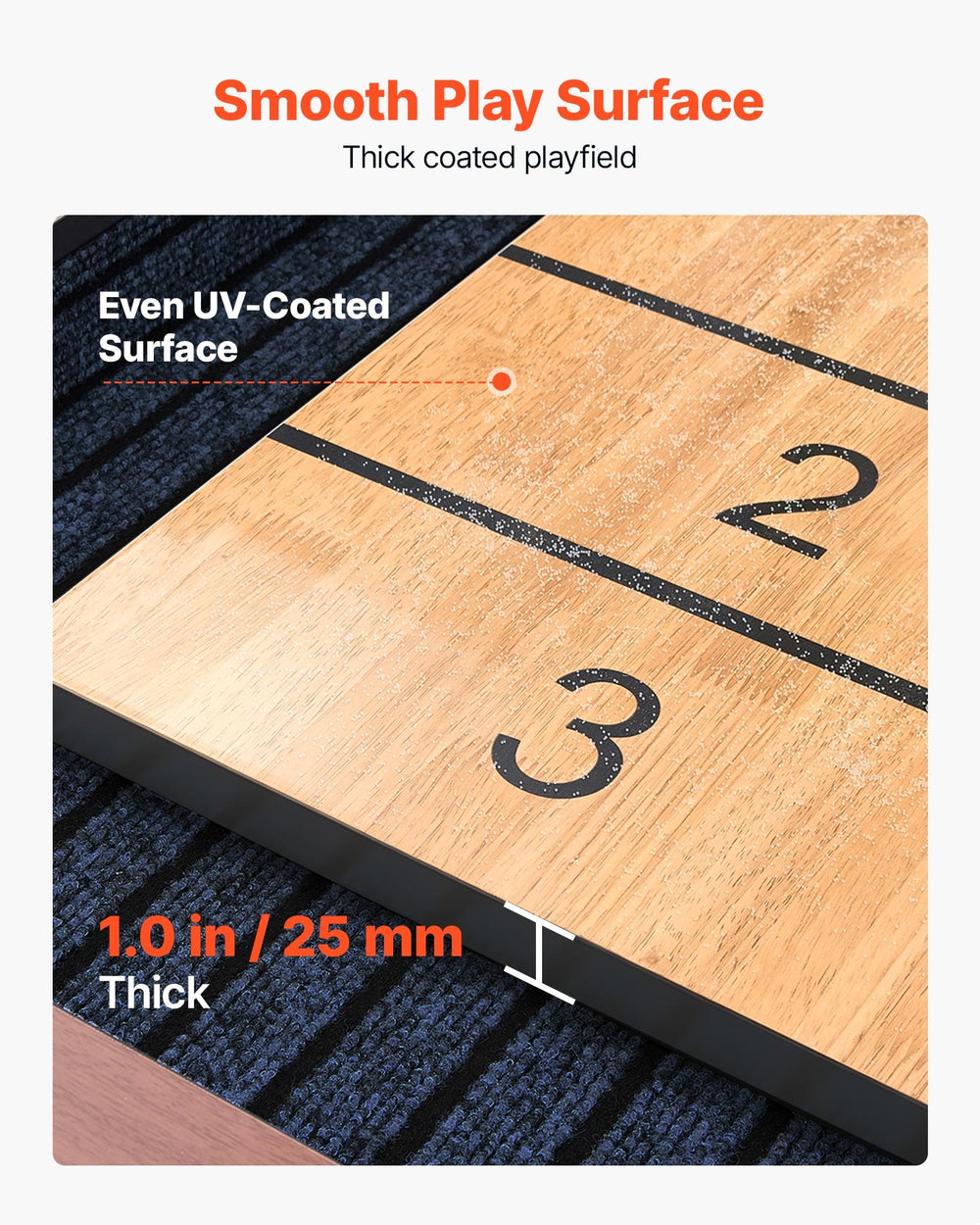 VEVOR 12 ft Shuffleboard Table, 2 in 1 Shuffleboard and Bowling Combo Set, Shuffle Board with Rustic Wood Finish, Scratch-Resistant Playfield, 8 Pucks, Bowling Set, Wax, Brush, for Family Game Room