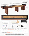 VEVOR 12 ft Shuffleboard Table, 2 in 1 Shuffleboard and Bowling Combo Set, Shuffle Board with Rustic Wood Finish, Scratch-Resistant Playfield, 8 Pucks, Bowling Set, Wax, Brush, for Family Game Room